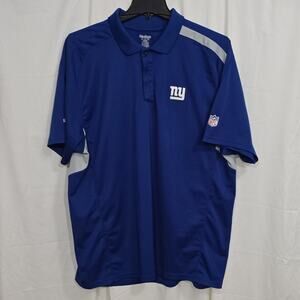 Reebok Mens 2XL New York Giants NFL Blue Polo Shirt With Logos